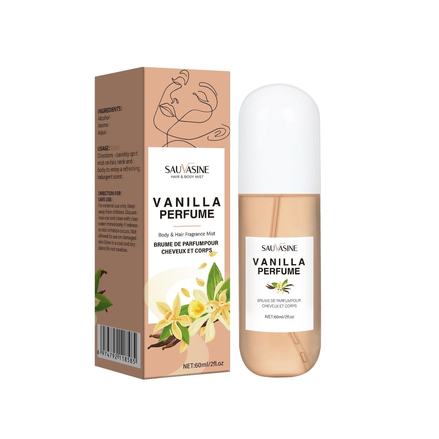 Vanilla Hair Body Spray 60ml